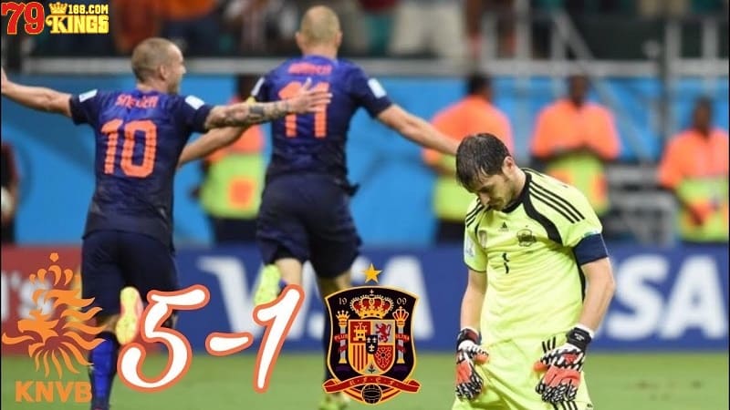 Netherlands chiến thắng 5-1 vinh quang trước Tây Ban Nha tại WC 2014