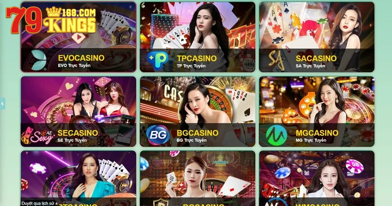 Danh sách đơn vị cung cấp game sòng bạc tại 79king